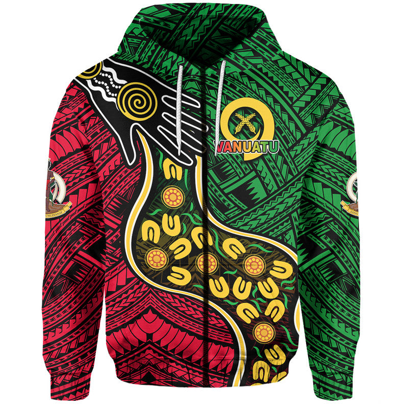 Custom Vanuatu Mix Aboriginal Hoodie LT6 - Polynesian Pride