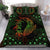 Hawaiian Shark Turtle Plumeria Bedding Set - Green Orange - Zelda Style - AH Black - Polynesian Pride