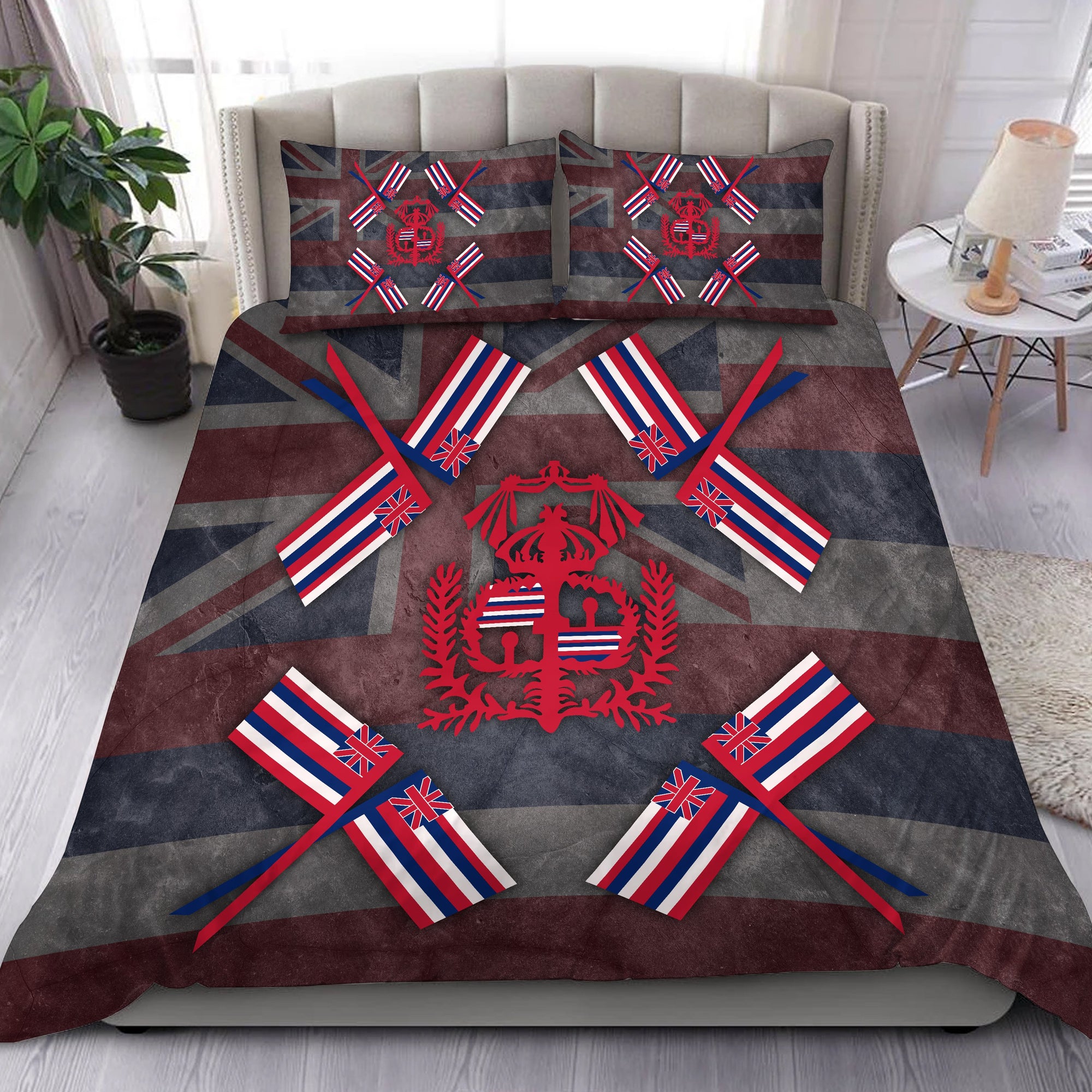 Hawaiian Flag Royal Bedding Set - AH Red - Polynesian Pride