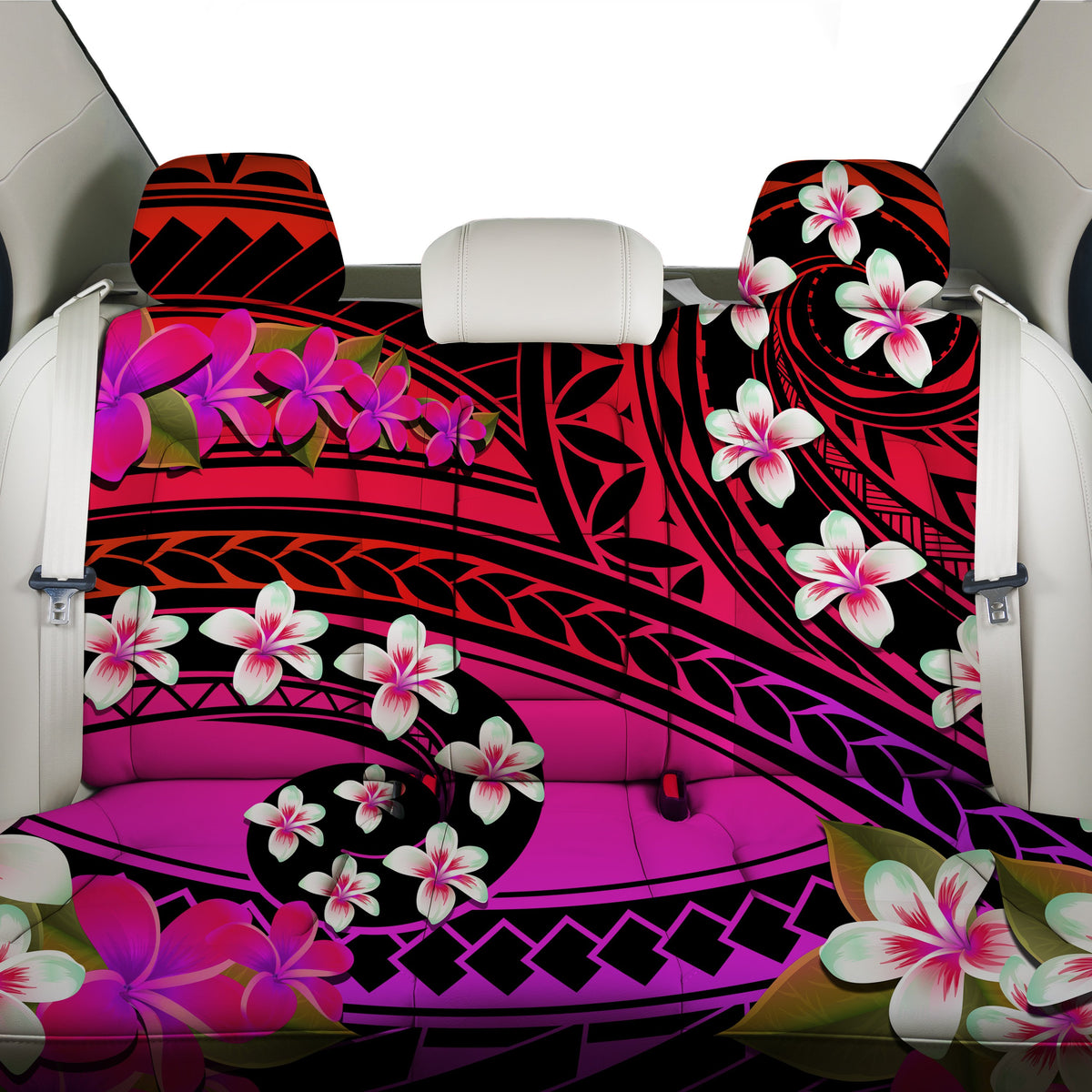 Hawaii Plumeria Polynesian Back Seat Cover - Hope - Purple - AH - Polynesian Pride