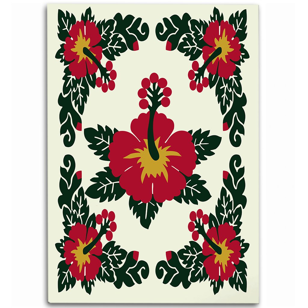 Hawaii Area Rug - Hibiscus Quilting Area Rug - AH Beige - Polynesian Pride