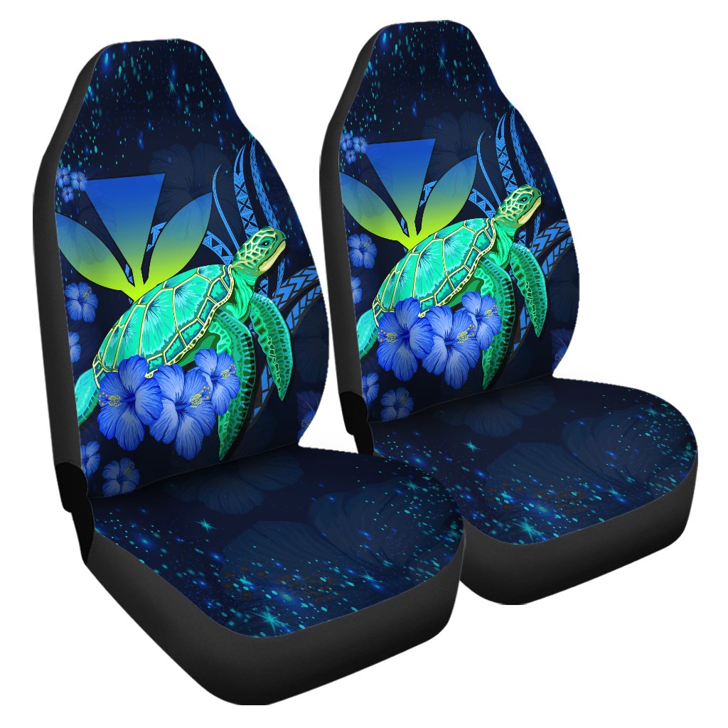 Hawaii Turtle Hibiscus Polynesian Car Seat Cover - Jade Stone - AH Universal Fit Blue - Polynesian Pride