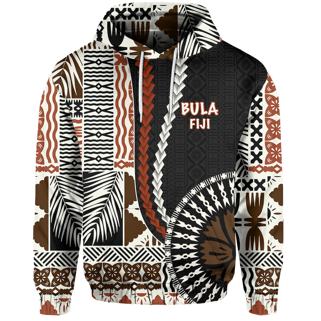 Custom Bula Fiji Hoodie Masi Tapa Patterns Style LT6 Art - Polynesian Pride