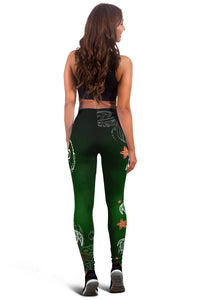 Hawaii Turtle Plumeria Polynesian Leggings - Luck Style - AH - Polynesian Pride