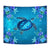 Hawaii Blue Turtle Flower Tapestry - Ocean Secret - AH Wall Tapestry Blue - Polynesian Pride