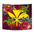 Kanaka Map Turtle Hibiscus Tapestry - Red Velvet - AH Wall Tapestry Red - Polynesian Pride