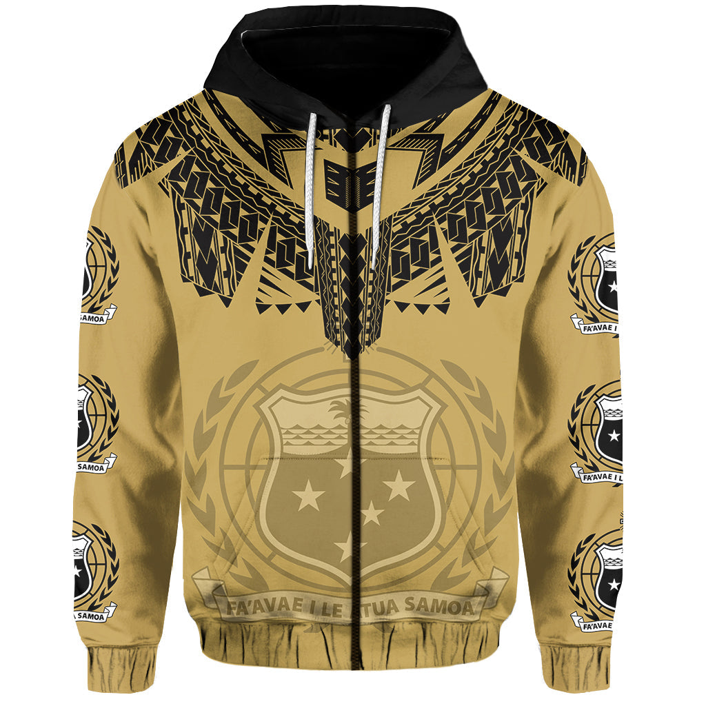 Custom Samoa Tribal Tattoo Coat of Arms Hoodie No.2 LT6 - Polynesian Pride