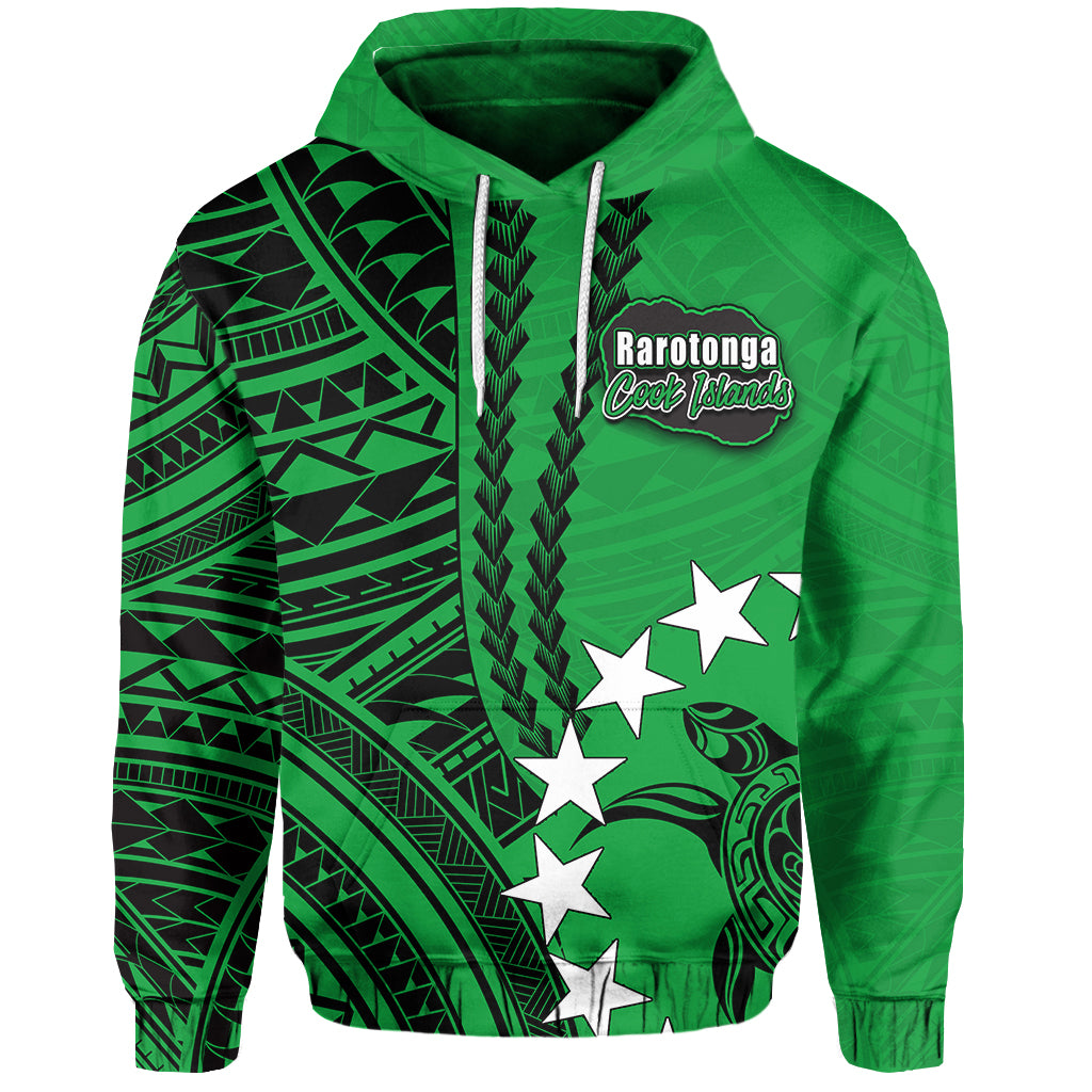 Cook Islands Rarotonga Polynesian Hoodie LT6 Green - Polynesian Pride