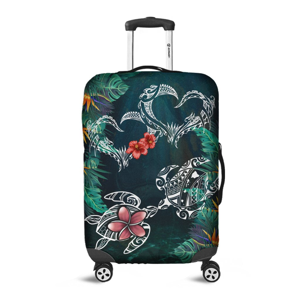 Hawaii Turtle Tropical Luggage Covers - Heart Polynesian - AH Blue - Polynesian Pride