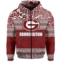 Custom Hawaii Farrington High School Zip Hoodie No.1 LT6 Unisex Maroon - Polynesian Pride