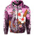 Custom Hawaii Fish Hook Zip Hoodie Pink Style LT6 - Polynesian Pride