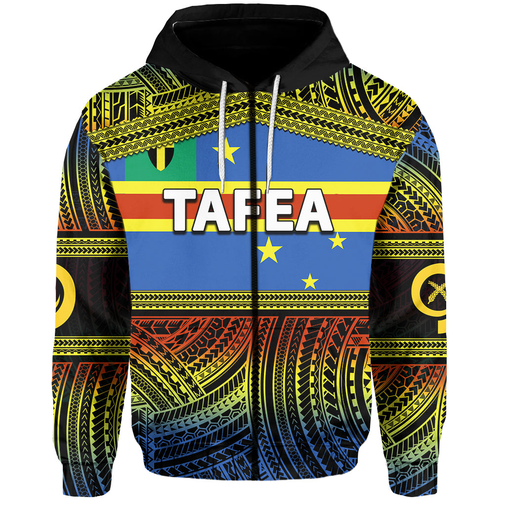 Custom Tafea Province Zip Hoodie of Vanuatu Polynesian Patterns LT6 Unisex Yellow - Polynesian Pride