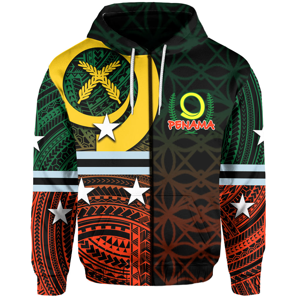 Custom Penama Province Zip Hoodie of Vanuatu Polynesian Patterns Mix Sand Drawing LT6 Unisex Red - Polynesian Pride