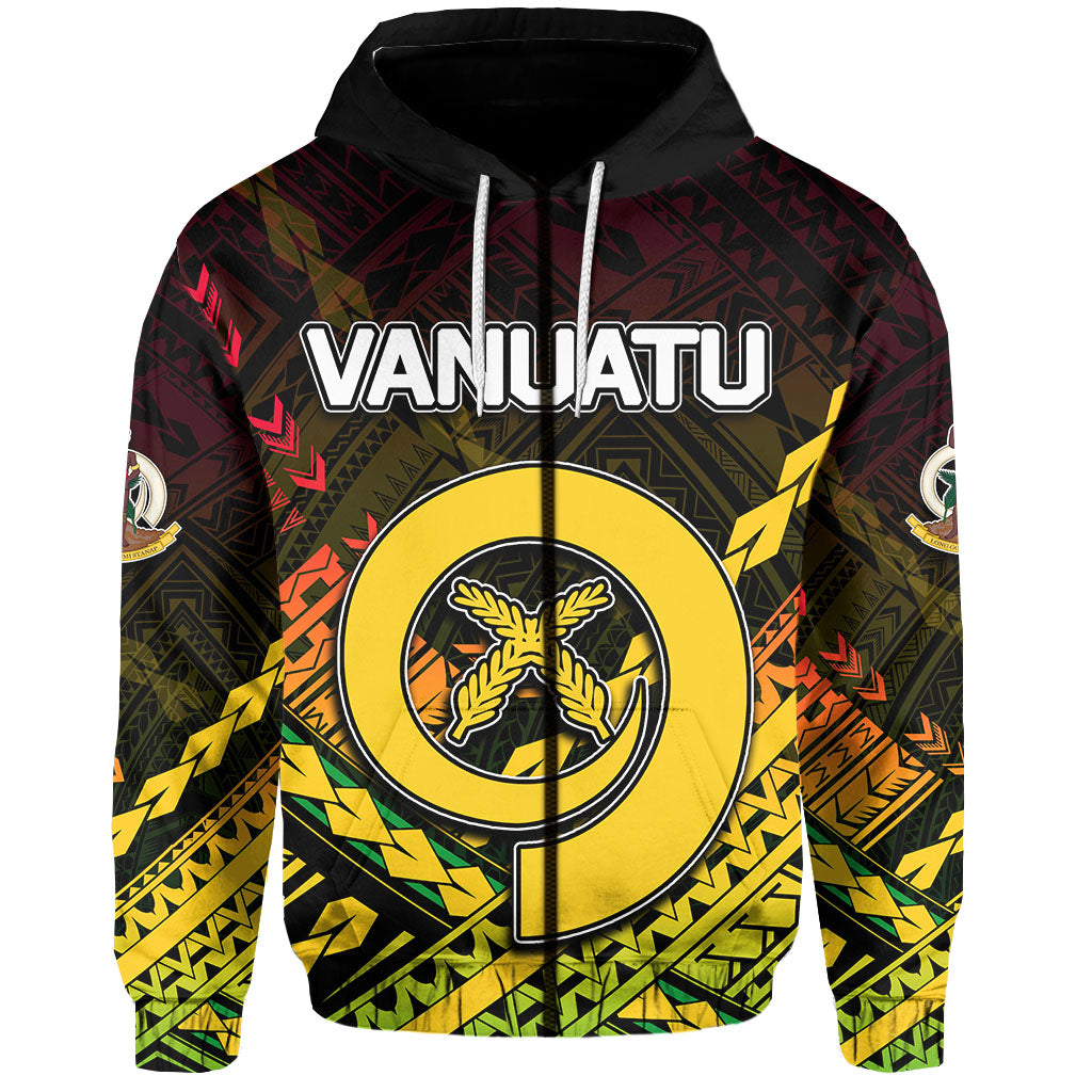 Custom Vanuatu Zip Hoodie Polynesian Style LT6 Unisex Red - Polynesian Pride