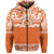 Custom Tailulu College Zip Hoodie Tonga Patterns Unisex Orange - Polynesian Pride