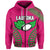 (Custom and Number) Lautoka Fiji Rugby Zip Hoodie LT6 Unisex Pink - Polynesian Pride