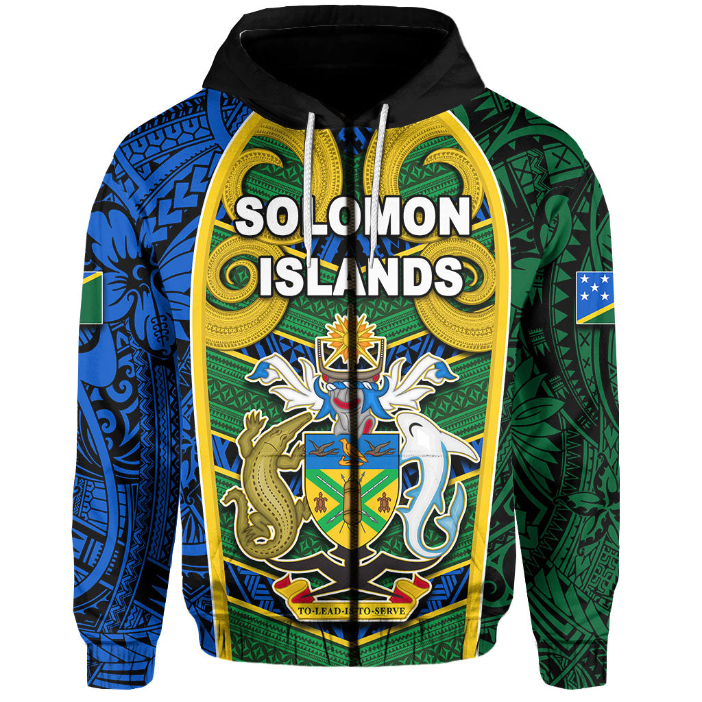 Solomon Islands Independence 43rd Zip Hoodie LT6 Unisex Blue - Polynesian Pride