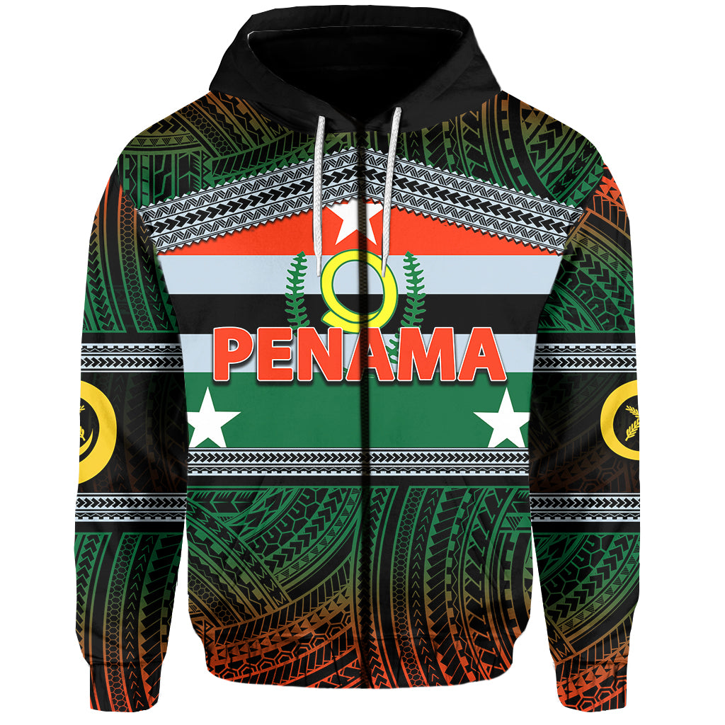 Custom Penama Province Zip Hoodie of Vanuatu Polynesian Patterns LT6 Unisex Red - Polynesian Pride