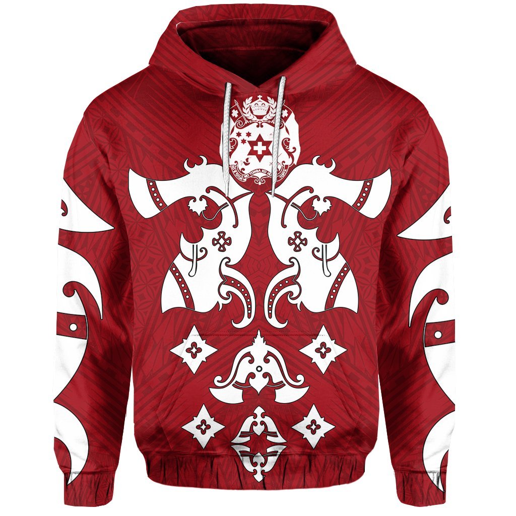 Tonga Polynesian All Over Hoodie Unisex Red - Polynesian Pride