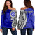 (Personalised) Hawaii - Moanalua High Tribal Kakau Women's Off Shoulder Sweatshirt AH Blue - Polynesian Pride