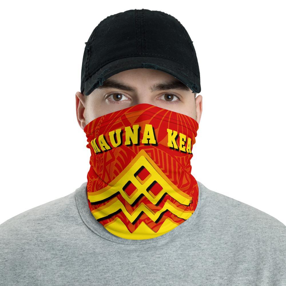 Hawaiian Bandana Mauna Kea Tropical Flowers Polynesian Neck Gaiter - AH - Red One Size Red - Polynesian Pride