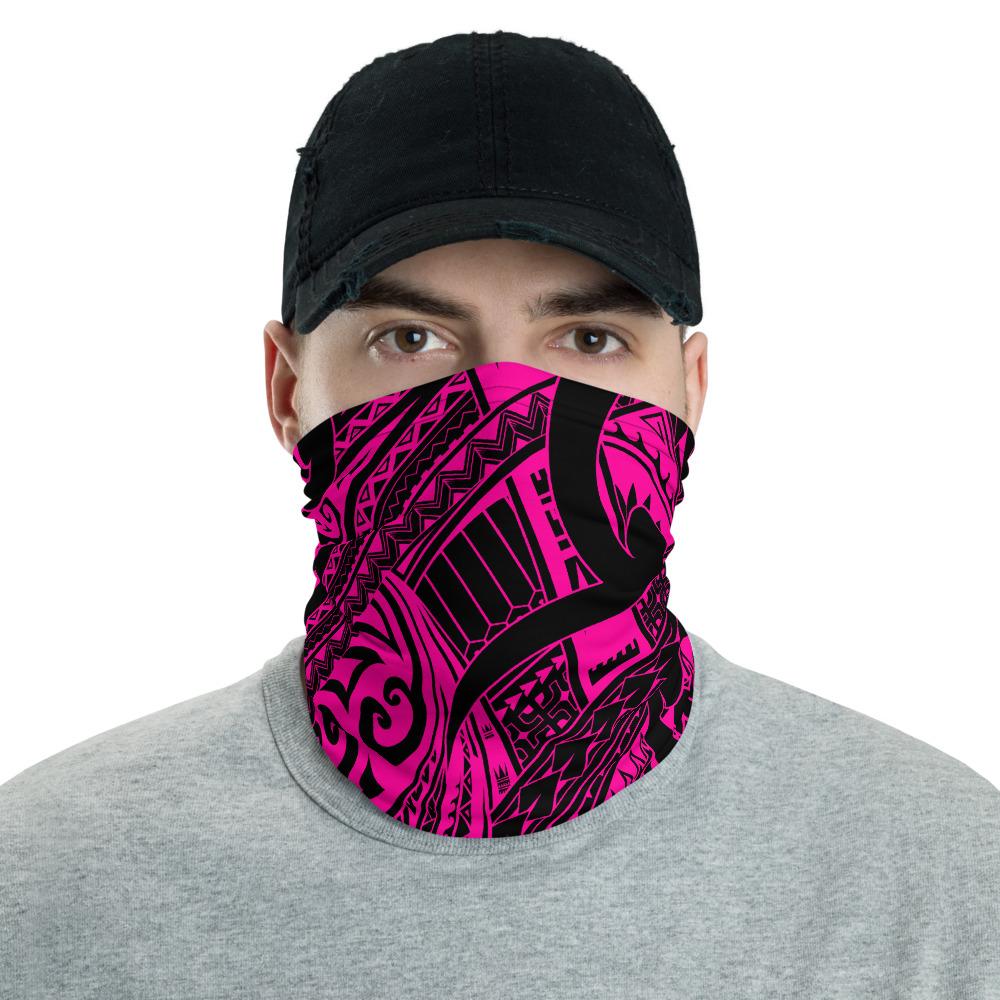 Hawaiian Bandana - Polynesian Curly Tatau Pink Neck Gaiter One Size Art - Polynesian Pride