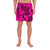 Polynesian Turtle Palm And Sea Pebbles Pink Men's Athletic Long Shorts Art - Polynesian Pride