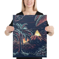 Night On The Land Canvas 16x20 Canvas White - Polynesian Pride