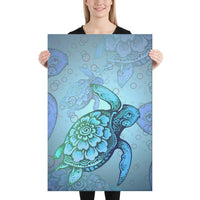 Turtle Beauty Canvas 24x36 Canvas White - Polynesian Pride