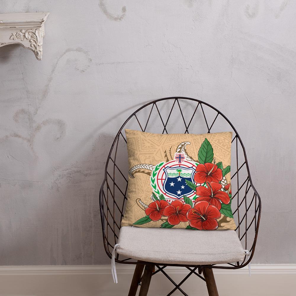 Samoa Polynesian Pillow - Hibiscus Coat of Arm - Polynesian Pride