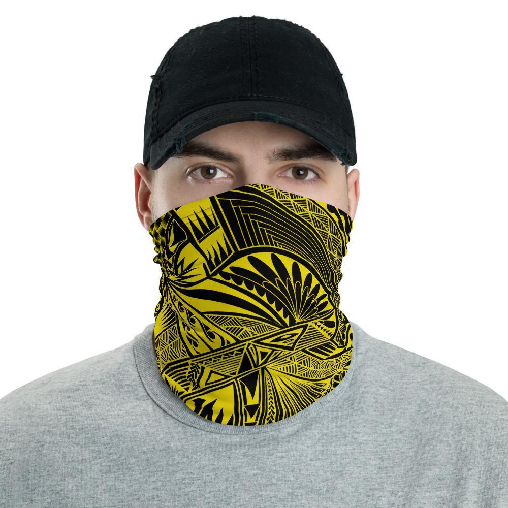 Hawaiian Bandana Polynesian Spearhead Pattern Neck Gaiter - AH - Yellow One Size Yellow - Polynesian Pride