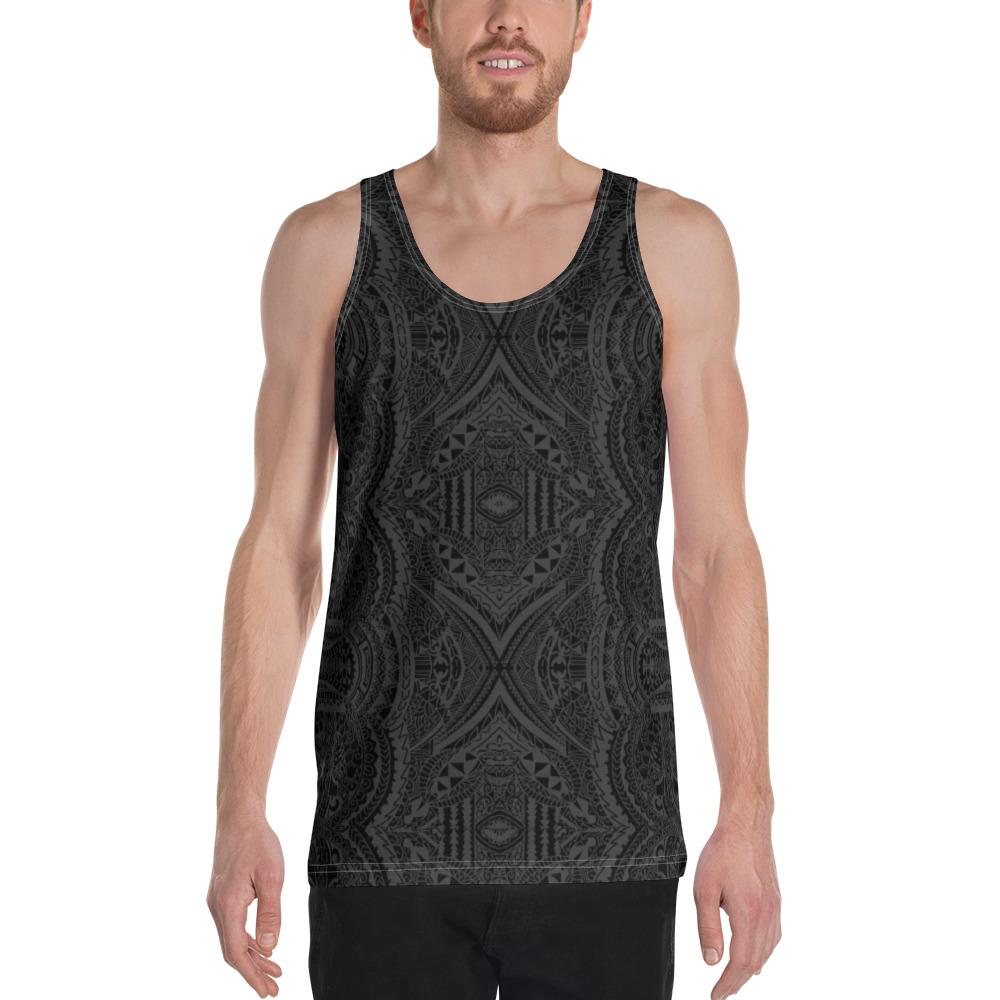 Polynesian Symmetry Gray - Hawaii Men's Tank Top Grey - Polynesian Pride