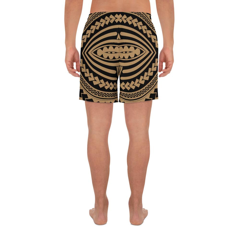 Polynesian Seamless Gold Men's Athletic Long Shorts - Polynesian Pride