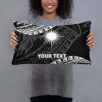 Marshall Islands Custom Personalised Polynesian Pillow - Black Seal Pillow 20×12 Black - Polynesian Pride