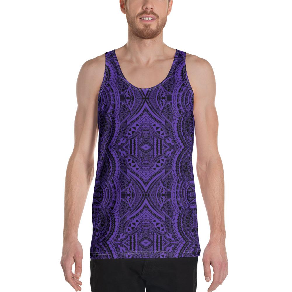 Polynesian Symmetry Violet - Hawaii Men's Tank Top Purple - Polynesian Pride