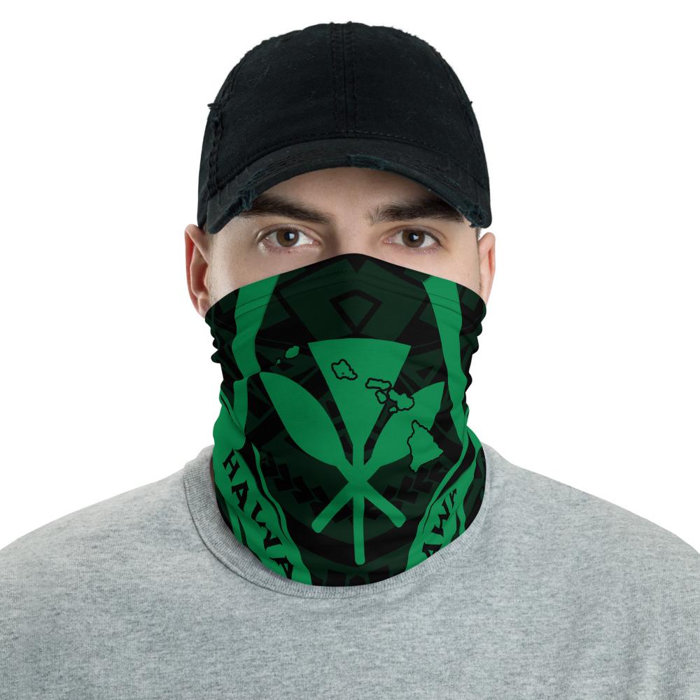 Hawaiian Bandana Map Polynesian Kanaka Anchor Neck Gaiter - AH - Green One Size Green - Polynesian Pride