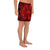 Polynesian Plumeria Mix Red Black Men's Athletic Long Shorts - Polynesian Pride