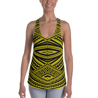 Polynesian Tatau Yellow Hawaii Women's Racerback Tank Top Art - Polynesian Pride