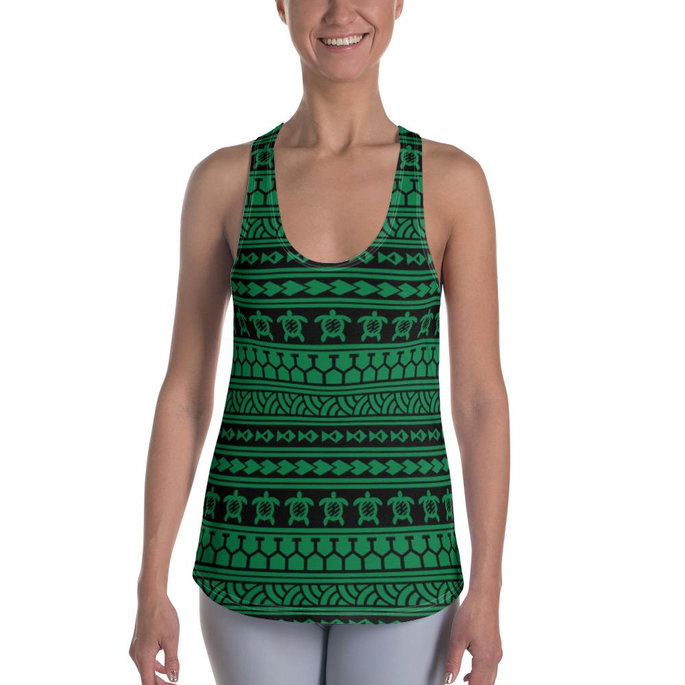 Polynesian Tattoo Tribal Green Hawaii Women's Racerback Tank Top Art - Polynesian Pride