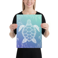 Turtle Gardiant Background Canvas 12x16 Canvas White - Polynesian Pride
