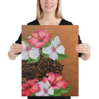 Hibiscus Flower Polynesia Canvas 16x20 Canvas White - Polynesian Pride