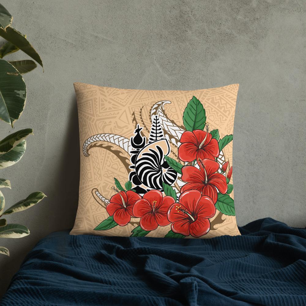 New Caledonia Polynesian Pillow - Hibiscus Coat of Arm - Polynesian Pride