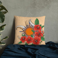 Marshall Islands Polynesian Pillow - Hibiscus Coat of Arm - Polynesian Pride