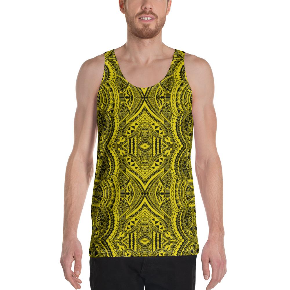 Polynesian Symmetry Yellow - Hawaii Men's Tank Top Yellow - Polynesian Pride