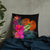 Papua New Guinea Polynesian Basic Pillow - Tropical Bouquet Pillow 22×22 Black - Polynesian Pride