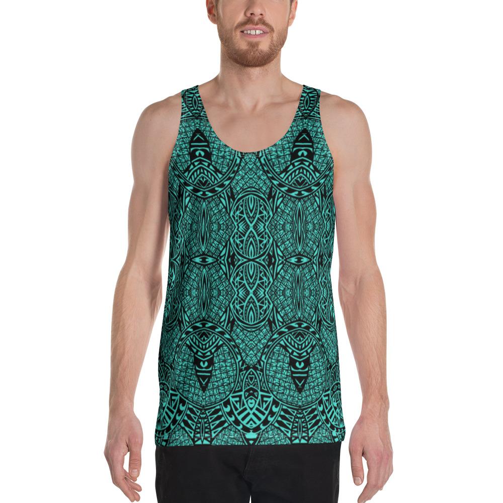 Polynesian Lauhala Mix Turquoise - Hawaii Men's Tank Top Turquoise - Polynesian Pride