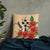 Kosrae Micronesian Pillow - Hibiscus Coat of Arm Pillow 22 x 22 Beige - Polynesian Pride