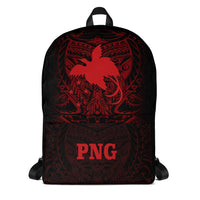 Papua New Guinea Polynesian Backpack - Red Tribal Pattern Black - Polynesian Pride