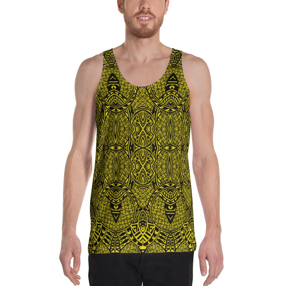 Polynesian Lauhala Mix Yellow - Hawaii Men's Tank Top Yellow - Polynesian Pride