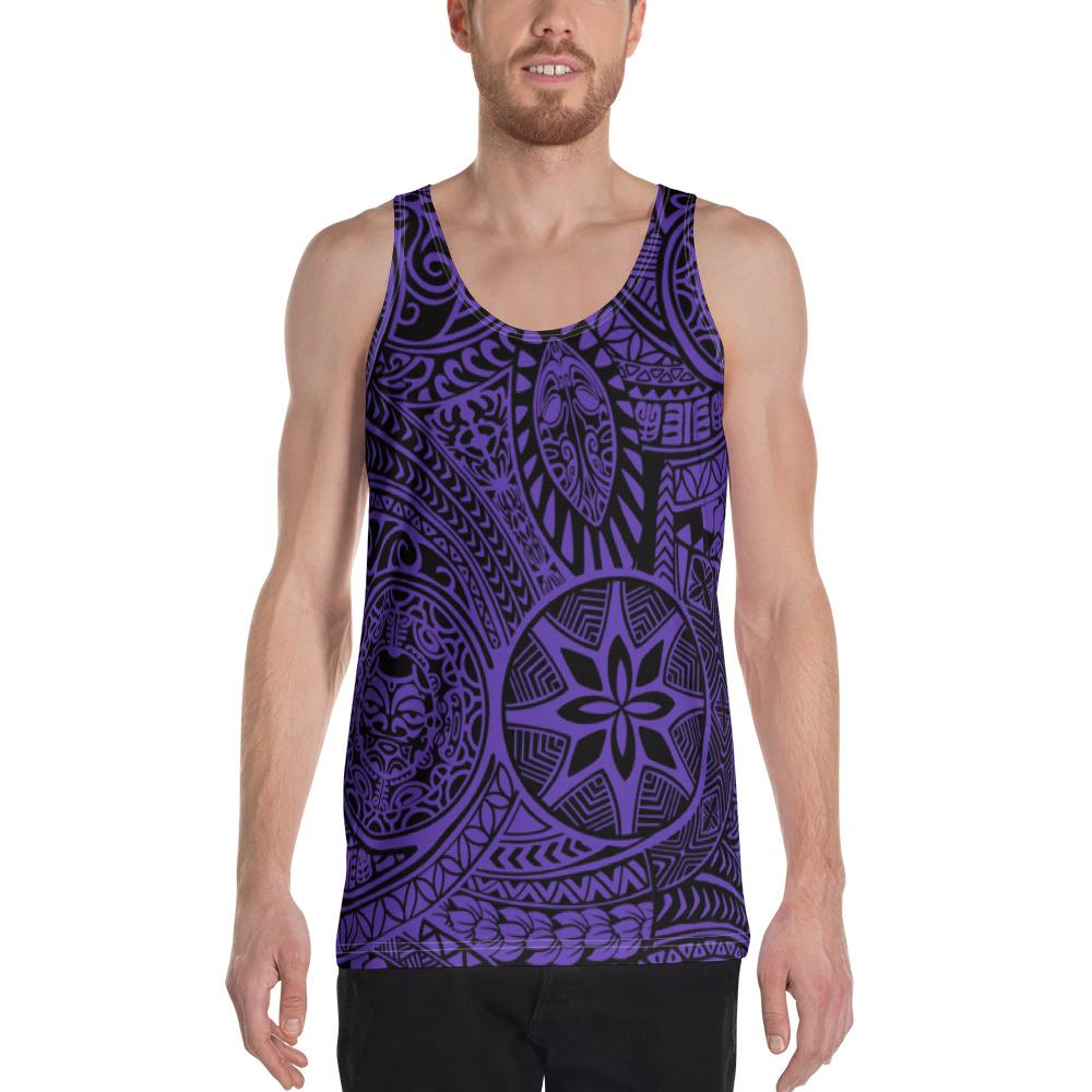 Polynesian Hawaiian Style Tribal Tattoo Violet - Hawaii Men's Tank Top Purple - Polynesian Pride